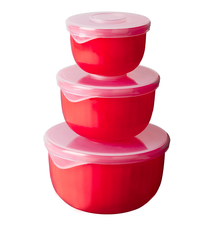 Premius 5-Piece Multi-Function Cooking and Prep Bowls With Red Lids –  ShopBobbys