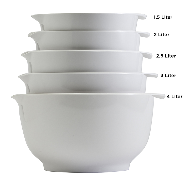 Hutzler Melamine Mixing Bowl Set 2 3 and 4 Liters White